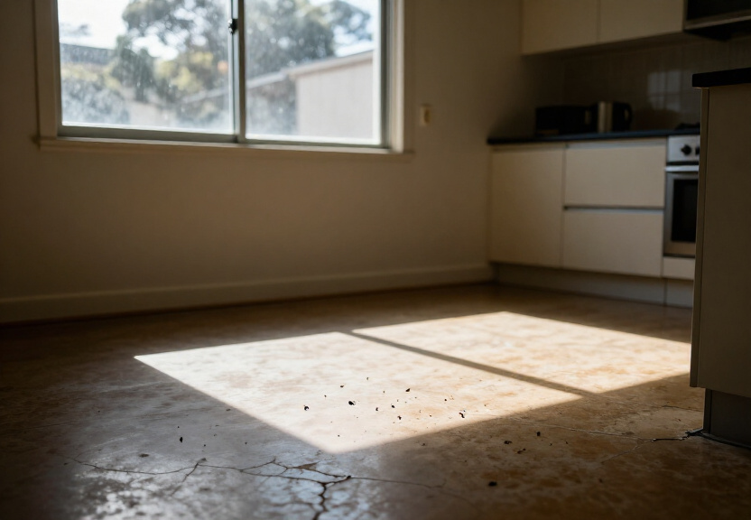 Ant trail in a Prestons kitchen before treatment